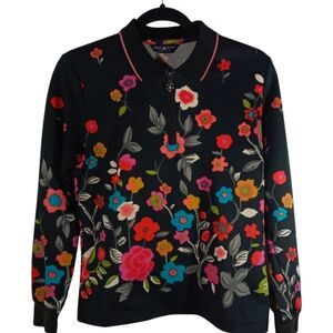 OMAR SHARIF Paris Pullover Lightweight, Floral design Top SZ EU 90